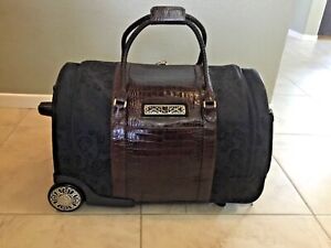 BRIGHTON Luggage Blac/Brown Croc Carry On/Roller/Duffle/ Duffel!  EUC+++