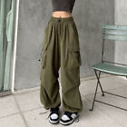 Women's Combat Cargo Trousers Elastic Waist Joggers Long Pants Casual Bottoms)