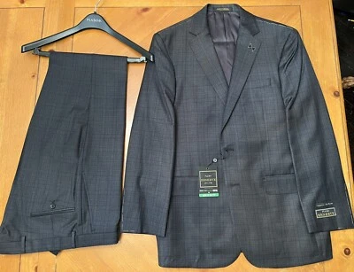 Jos. A. Bank Reserve 40 R (34 Waits)  Wool Dark Grey Plaid - Image 1 of 4