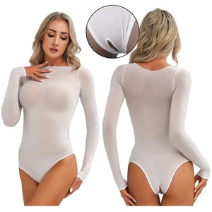 Mujeres Transparente Mangas Largas Body Regular/Sin entrepierna Mono Ropa de noche - Imagen 1 de 154
