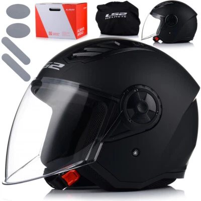 LS2 OF616 Jethelm Solid Matt Schwarz Motorradhelm Rollerhelm Scooterhelm XS-3XL - Bild 1 von 4
