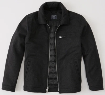 Men's Abercrombie A&F  Wool Jacket Made In ITALY Charcoal Grey Large - Brand New - Image 1 of 4