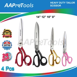 8",10",12", 14" Tailor Upholstery Scissors Shears Heavy Duty-Black Pink Gold Red - Picture 1 of 6