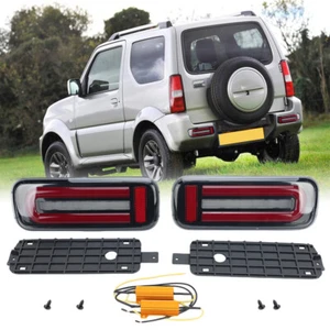 LHS+RHS LED Tail Light Rear Brake Lamp For Suzuki Jimny 2007-2017 Black Housing - Picture 1 of 13