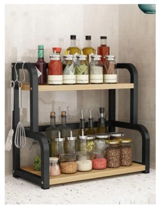 1 Pc Kitchen Seasoning Rack With 2 Layers, Household Kitchen Storage Rack - Picture 1 of 5