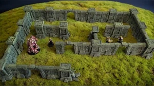 Forgotten Temple Walls FULLY PAINTED Dungeons & Dragons Fantasy Scenery - Picture 1 of 8