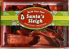BUILD YOUR OWN SANTA’S SLEIGH COOKIE CUTTER Set FOX RUN 5 Pc Santa 3 Deer & Moon