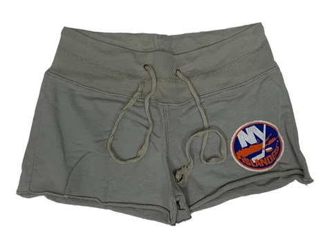 New York Islanders Retro Brand WOMEN'S Gray Drawstring Sweatpant Shorts (XS) Cover