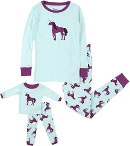 Leveret Kids & Toddler Size 2 Unicorn Matching Doll & Girls Pajamas PM - Picture 1 of 1