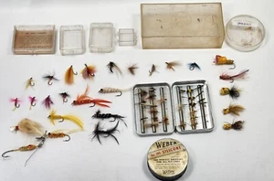 LARGE VINTAGE QUALITY FLY FISHING LURE LOT/OUTSTANDING VARIETY! DRY FLIES & LURE - Picture 1 of 24