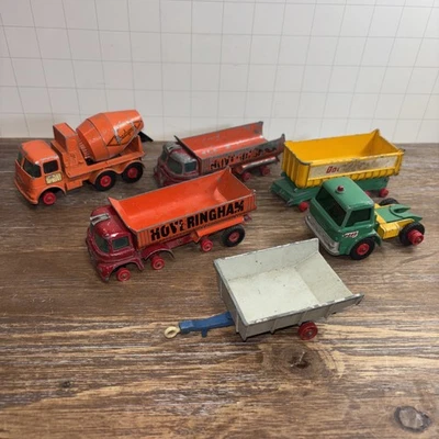 lot of 6 matchbox king size vintage vehicles trucks trailers for repair - Image 1 of 4