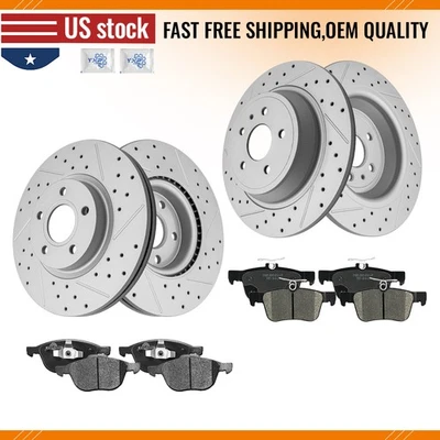 前后制动盘转子和陶瓷垫适用于 2017 年 2019 福特 Escape — 第 1/4 张图片