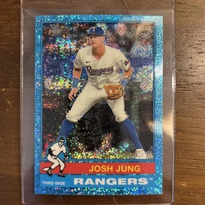 2025 Topps Heritage Chrome Light Blue Sparkle #355 Josh Jung, Texas Rangers - Picture 1 of 6