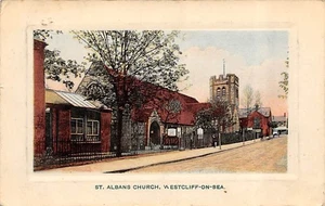 ST ALBANS CHURCH WESTCLIFF ON SEA ESSEX POSTCARD 1913 SOUTHEND IXL SERIES - Picture 1 of 2