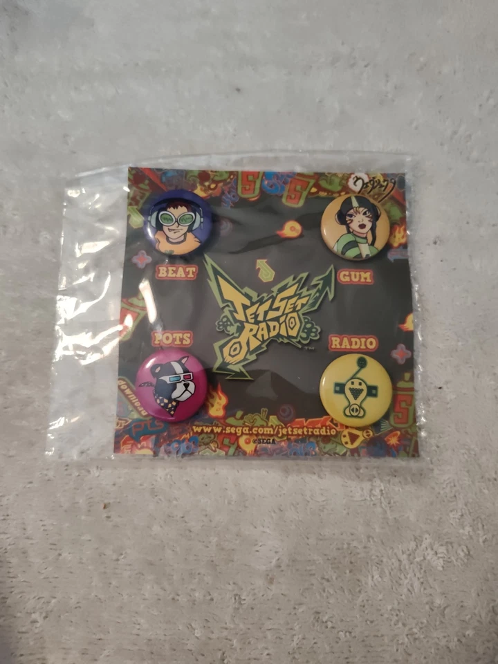 Jet Set Radio 4 Pin Button Set PAX East 2011 Sealed Sega Dreamcast Promo 🎮🎮🎮 - Image 1 of 4