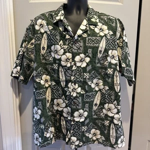 Hawaiian Togs Shirt Mens XXL Green Floral Luau Hawaii Vintage Surf. - Picture 1 of 7