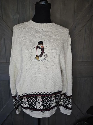 Suéter tejido muñeco de nieve Cabela's vintage talla mediana Foto 1 de 4