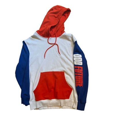Odd Future Hoodie Mens Medium OFWGKTA Pullover White Blue Orange Colorblock M - Image 1 of 4