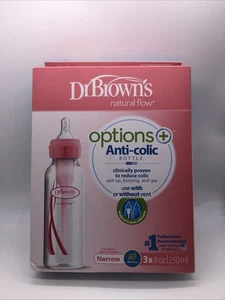 Dr. Brown's Options + Biberón anticólicos - Rosa - 8 oz 3 unidades - Imagen 1 de 3