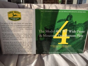 John Deere 1/16 Collector Center Model 40T Wide Front & Mounted 2 Bottom Plow - Bild 1 von 2