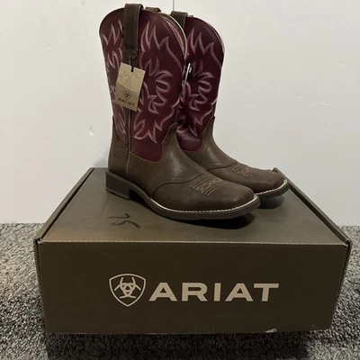 Ariat Delilah Java Burgundy Western Cowgirl Cowboy Boots Women 9 B New W/ Box - Image 1 of 4