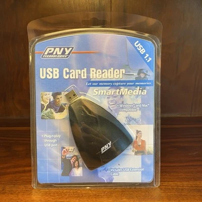 PNY Technologies USB Card Reader Smart Windows Mac Media Transfer NEW SEALED! - Image 1 of 3
