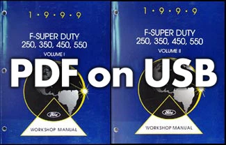 Ford F-Super Duty 1999 manual de taller en USB F-250 350 450 550 servicio de excursión Foto 1 de 4