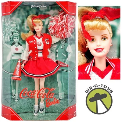 Coca Cola Cheerleader Barbie Collector Edition Doll 2000 Mattel 28376