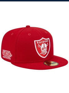 Las Vegas Raiders 59Fifty Red  Scarlet Super Bowl XVIII patch Size 7 /38 - Picture 1 of 4
