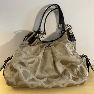 COACH Soho Signature Boho Purse Large Shoulder Bag Beige/Brown - Image 1 of 4