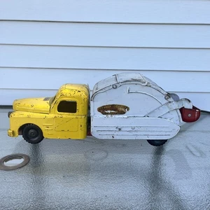 STRUCTO "City of Toyland No. 7 Utility Truck" 1950s Garbage Truck Yellow & white - Picture 1 of 8