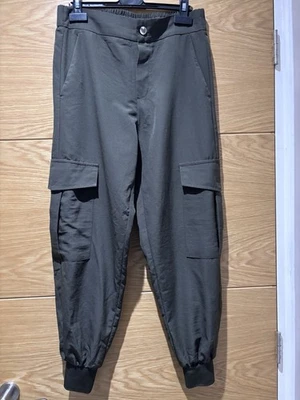 Zara Women’s Khaki Cargo Trousers Elasticated Cuff Size S - Image 1 of 4