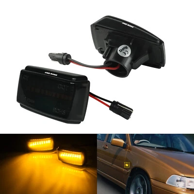 2x Smoke Schwarz LED Seitenblinker Blinker für Volvo 740 / 940 / C70 / S70 / S90 - Bild 1 von 4