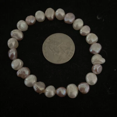 Artisan Pale Pink Cultured Pearl Stretchy Bracelet Lovely - Image 1 of 4