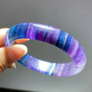 Bracciale Quarzo Cristallo Fluorite Colore Naturale 55,8mm C1 - Foto 1 di 11