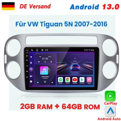 Für VW Tiguan 5N 2007-2016 Carplay Android13.0 Autoradio GPS NAVI BT DAB+ 2+64GB - Bild 1 von 4
