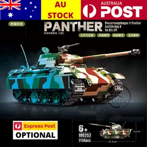 Panzerkampfwagen V Panther Tank Building Bricks Blocks KIT WW2 with Engine AU - Picture 1 of 11
