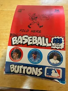 1984 FUN FOODS BASEBALL UNOPENED BUTTONS BOX 36 Ct - Picture 1 of 5