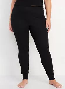 Old Navy Women's High-Waisted Waffle Pajama Leggings Black Size XS - Picture 1 of 4