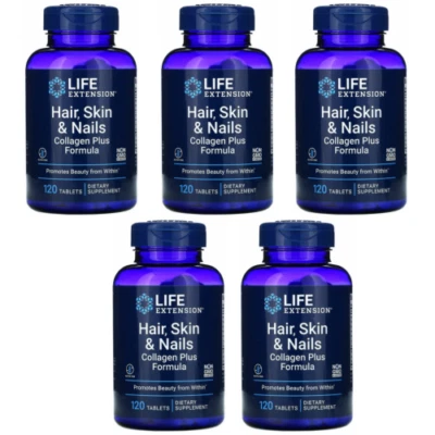 Cabello Piel y Uñas Colágeno Plus Fórmula 5X120Tabs Life Extension Revisol/Queratina Foto 1 de 2