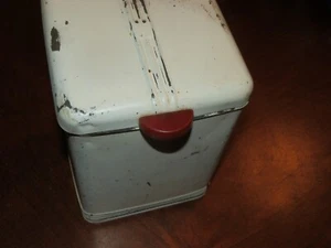 Bidone cucina vintage anni 30 1 latta creamer bachelite pomello rosso da collezione - Foto 1 di 4