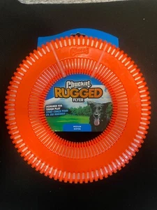 9.75" Orange Chuckit Medium Dog Toy frisbee Rugged Flyer Disc Throw Chew Play - Picture 1 of 1