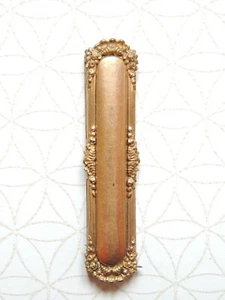 Belle boucle de ceinture ancienne à système XIXeme métal doré - Foto 1 di 3