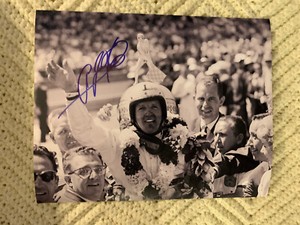 A J Foyt signed Indy 500 Indianapolis 8 X 10 Photo Autograph Victory Circle 1964