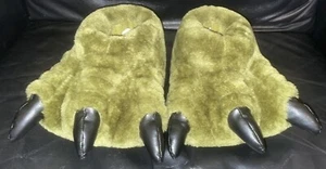 KINDER GRÖßE UK 13 GRÜN PLÜSCH DINOSAURIER FÜSSE HAUSSCHUHE MIT KRALLEN KEINE GEBRAUCHSSPUREN - Bild 1 von 6