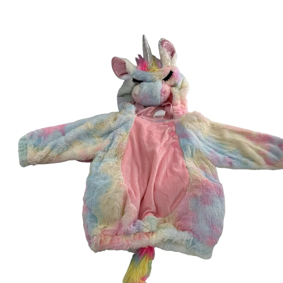 Target Unicorn Halloween Bodysuit  Costume Rainbow 12-18 Months Faux Fur Baby a - Image 1 of 4