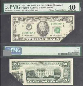 $20 1993 FRN Printed Fold Error PMG EF 40 - Picture 1 of 1