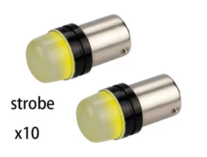10x 1156 LED Bulb Yellow COB LED Strobe Flash BA15S 1141 Turn Signal Blink Light - Picture 1 of 8