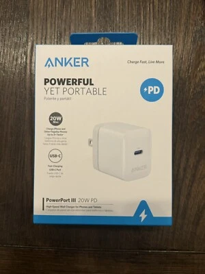 Cargador de pared Anker PowerPort III 20W PD de alta velocidad USB-C - blanco Foto 1 de 2