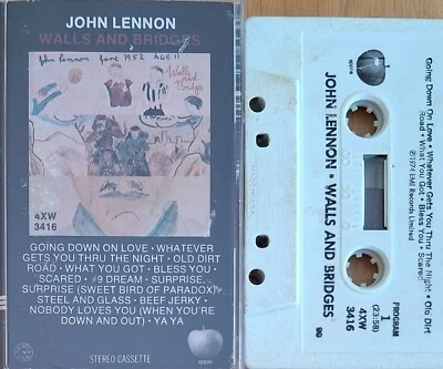 John Lennon - Walls And Bridges 1974 US 12 Track Cassette VG+/EX - Image 1 of 2